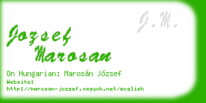 jozsef marosan business card