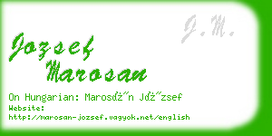 jozsef marosan business card